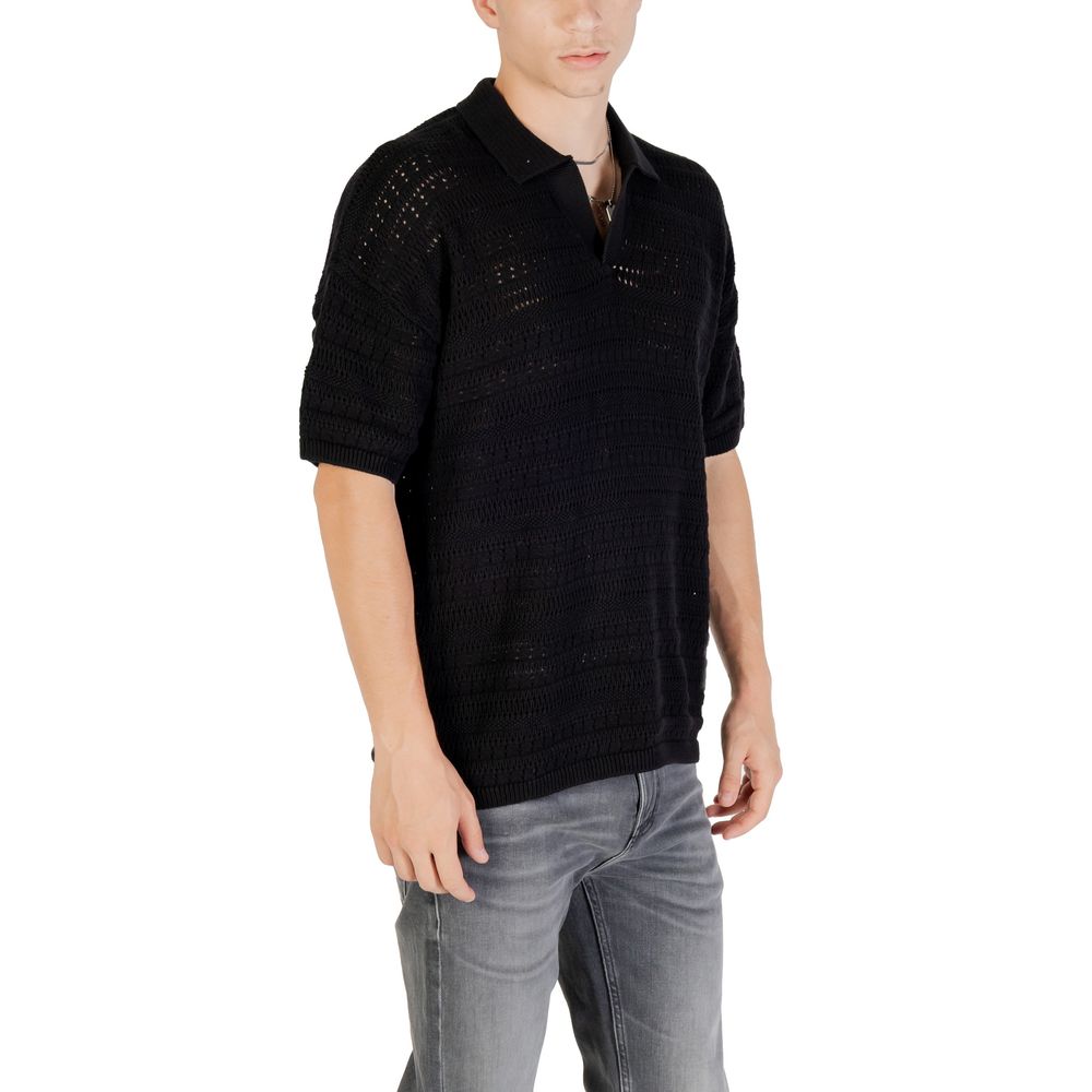 Only &amp; Sons Black Cotton Polo Shirt