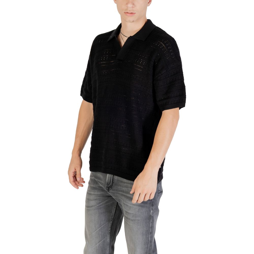 Only &amp; Sons Black Cotton Polo Shirt