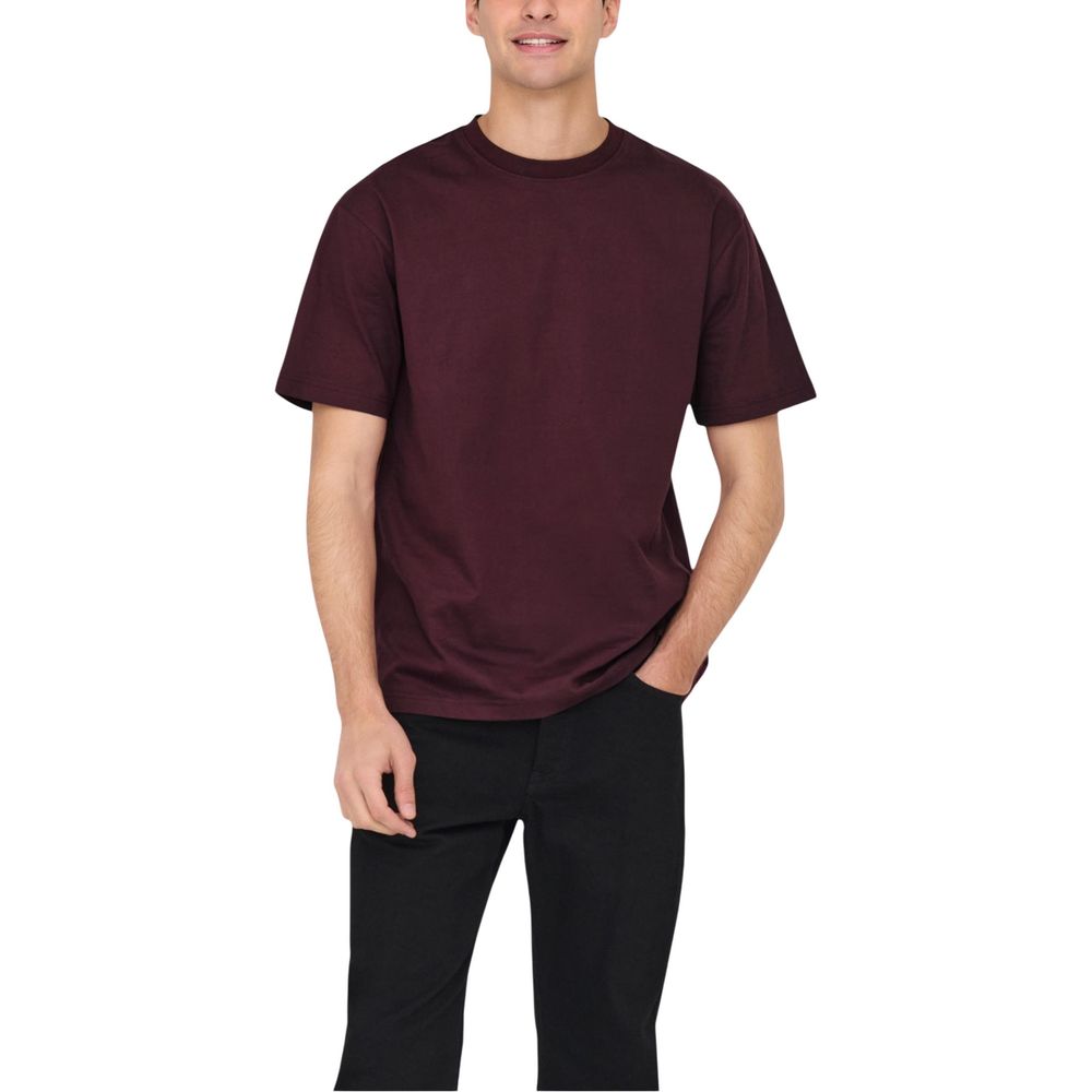 Only &amp; Sons Bordeaux Organic Cotton T-Shirt