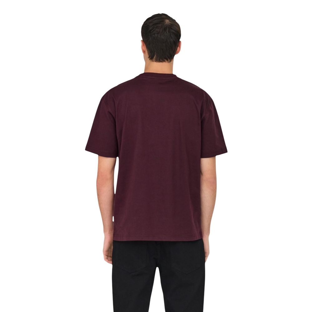 Only &amp; Sons Bordeaux Organic Cotton T-Shirt