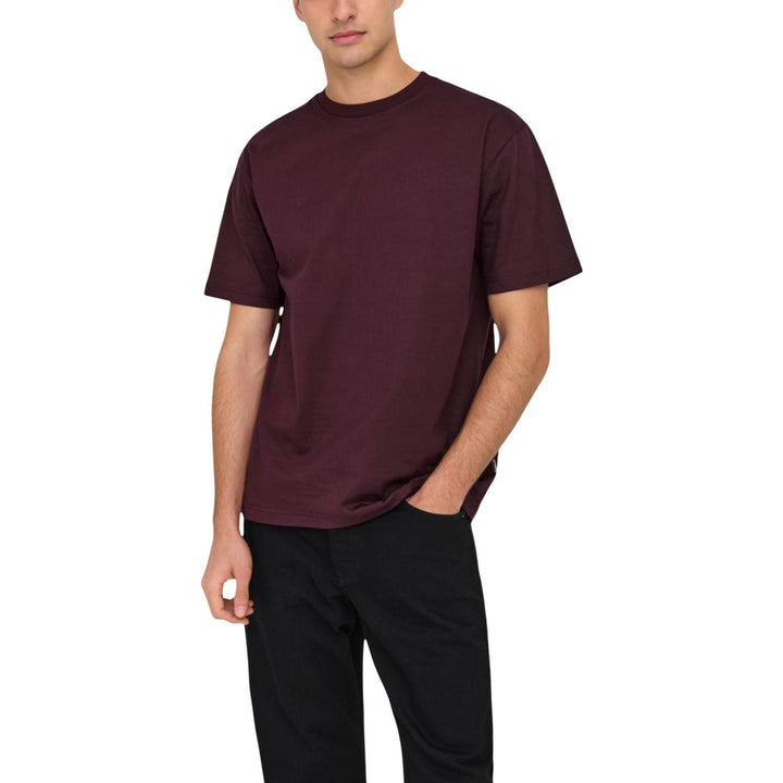 Only &amp; Sons Bordeaux Organic Cotton T-Shirt