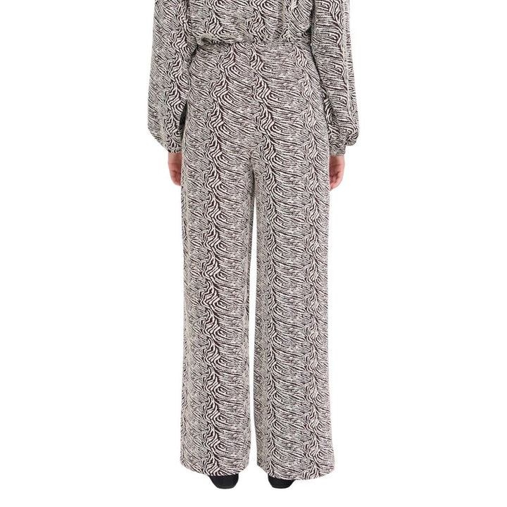 ICHI Brown Polyester Casual Pants