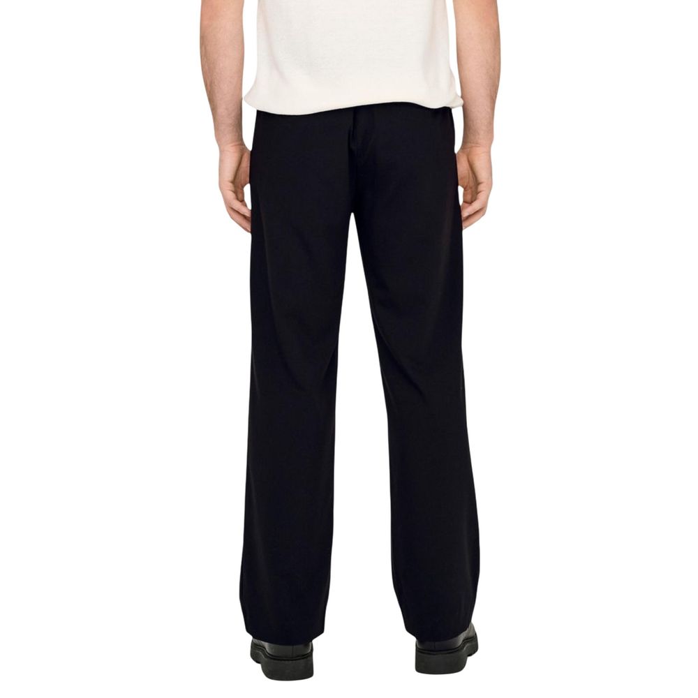 Only &amp; Sons Black Polyester Casual Pants
