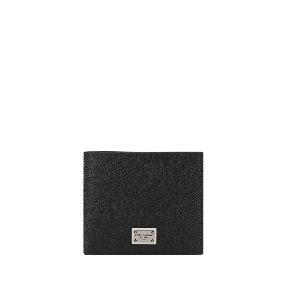 Dolce &amp; Gabbana Black Calf Leather Bos Taurus Wallet