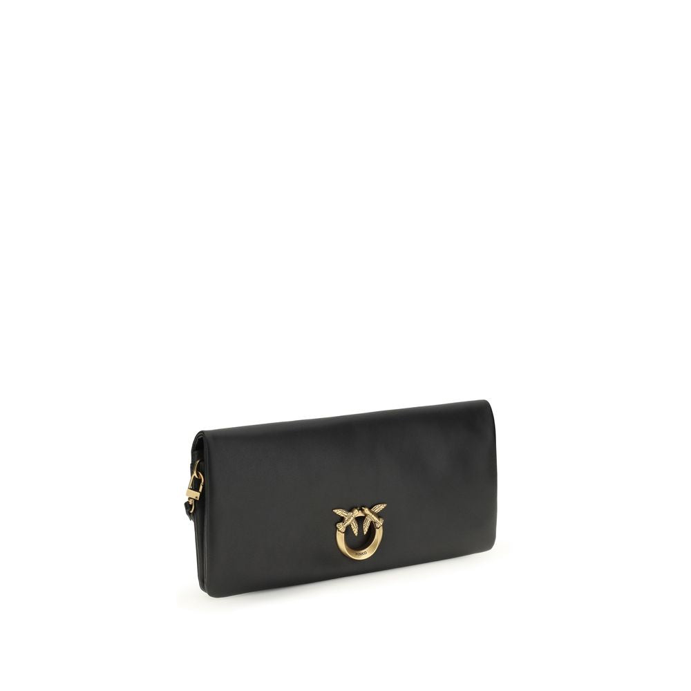 PINKO - Black Calf Leather Bos Taurus Clutch Bag