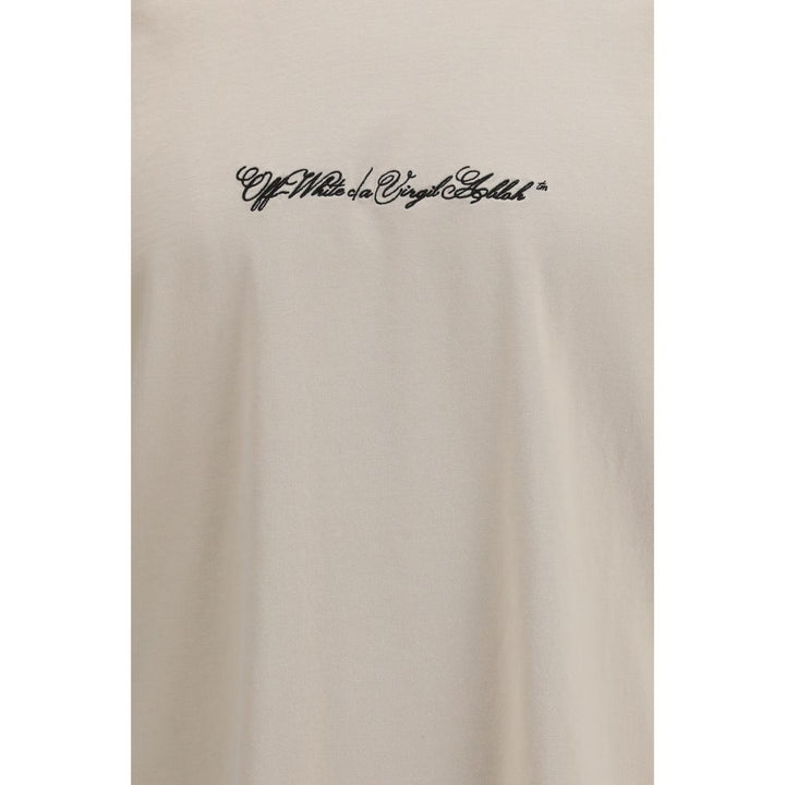 Off-White Beige Cotton T-Shirt