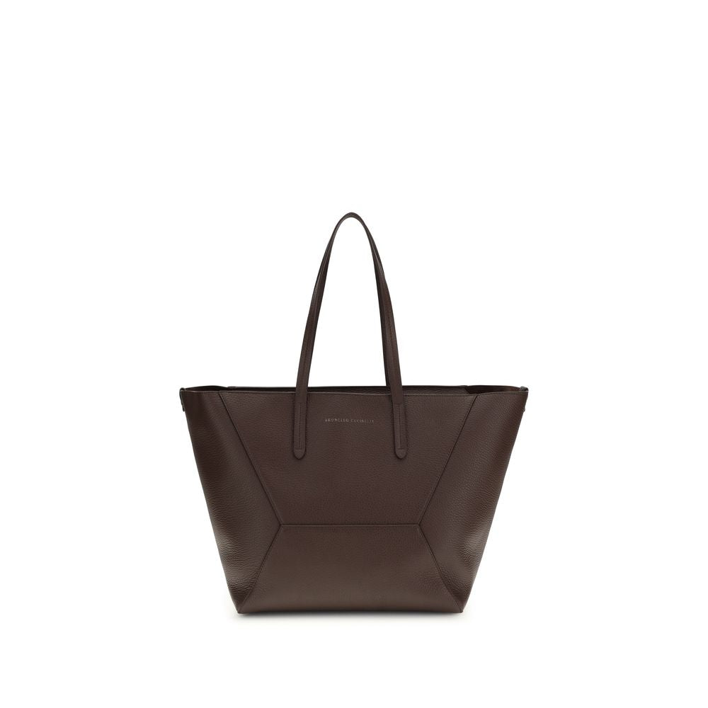 Brunello Cucinelli - Brown Calf Leather Bos Taurus Shoulder Bag