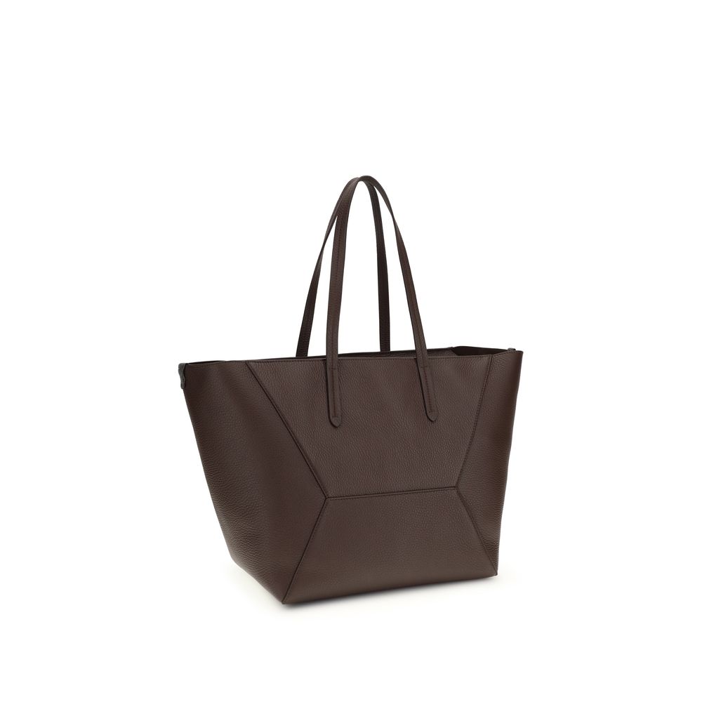 Brunello Cucinelli - Brown Calf Leather Bos Taurus Shoulder Bag