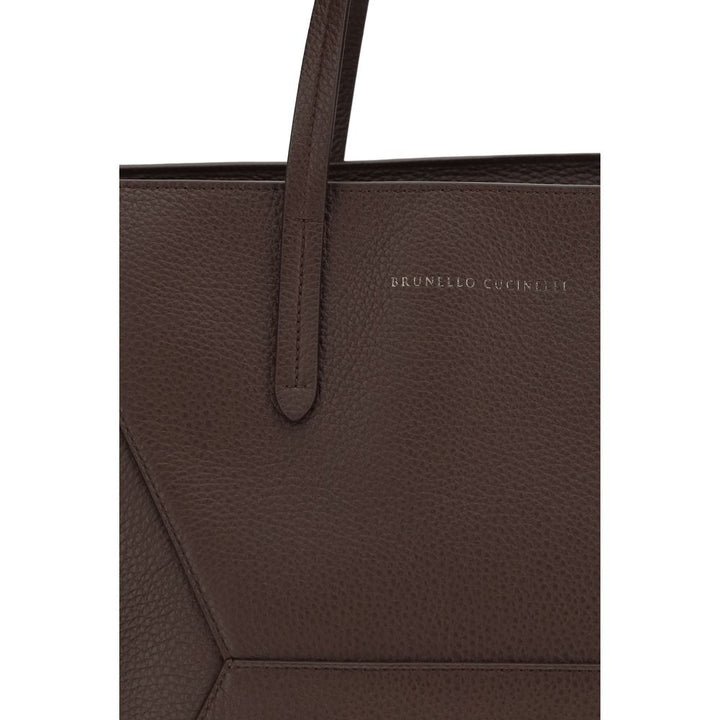 Brunello Cucinelli - Brown Calf Leather Bos Taurus Shoulder Bag