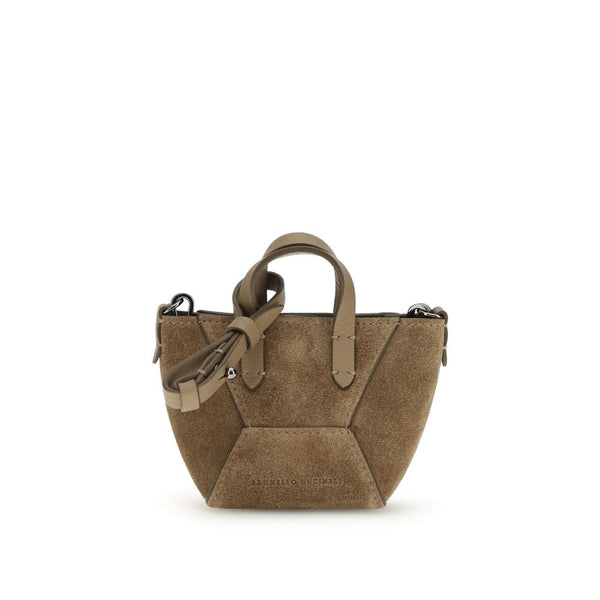 Brunello Cucinelli - Brown Calf Leather Bos Taurus Shoulder Bag