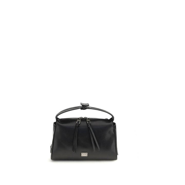 Dolce &amp; Gabbana Black Calf Leather Bos Taurus Handbag