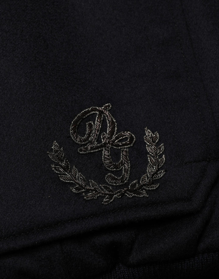 Dolce &amp; Gabbana Black Cashmere Knitted Button Down Jacket