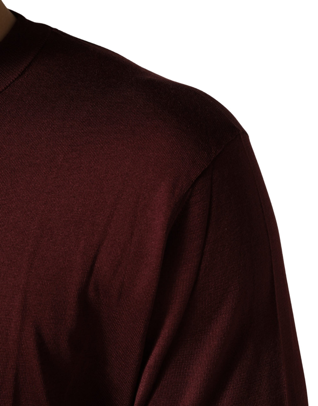 Dolce &amp; Gabbana Maroon Silk Men Crew Neck Pullover Sweater