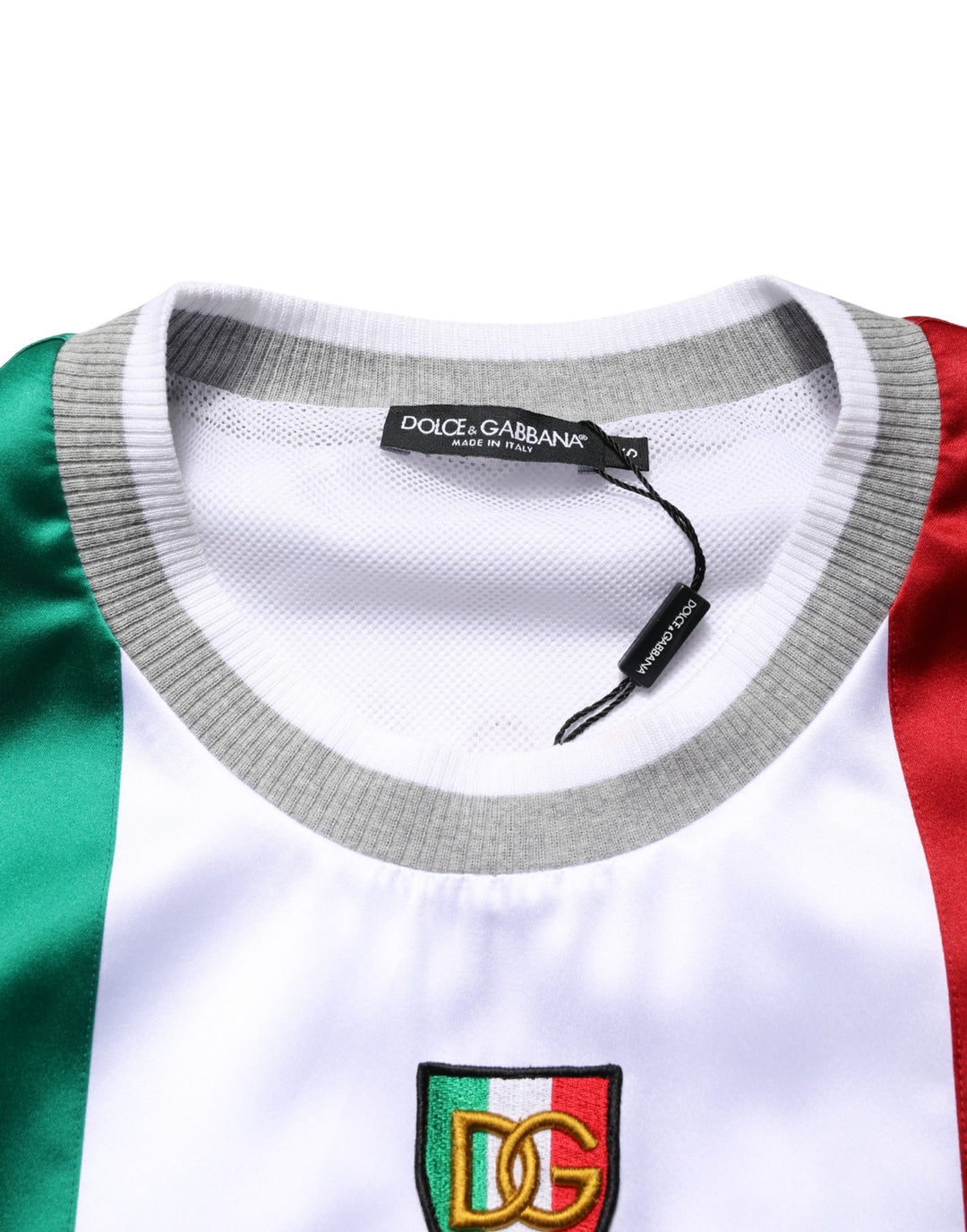 Dolce &amp; Gabbana Multicolor Italia DG Logo Satin Tank T-shirt