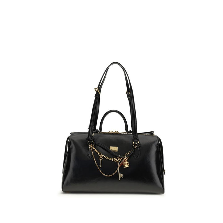 Dolce &amp; Gabbana Black Calf Leather Bos Taurus Shoulder Bag