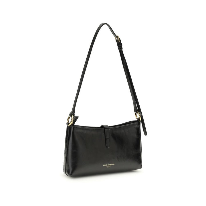Dolce &amp; Gabbana Black Calf Leather Bos Taurus Shoulder Bag