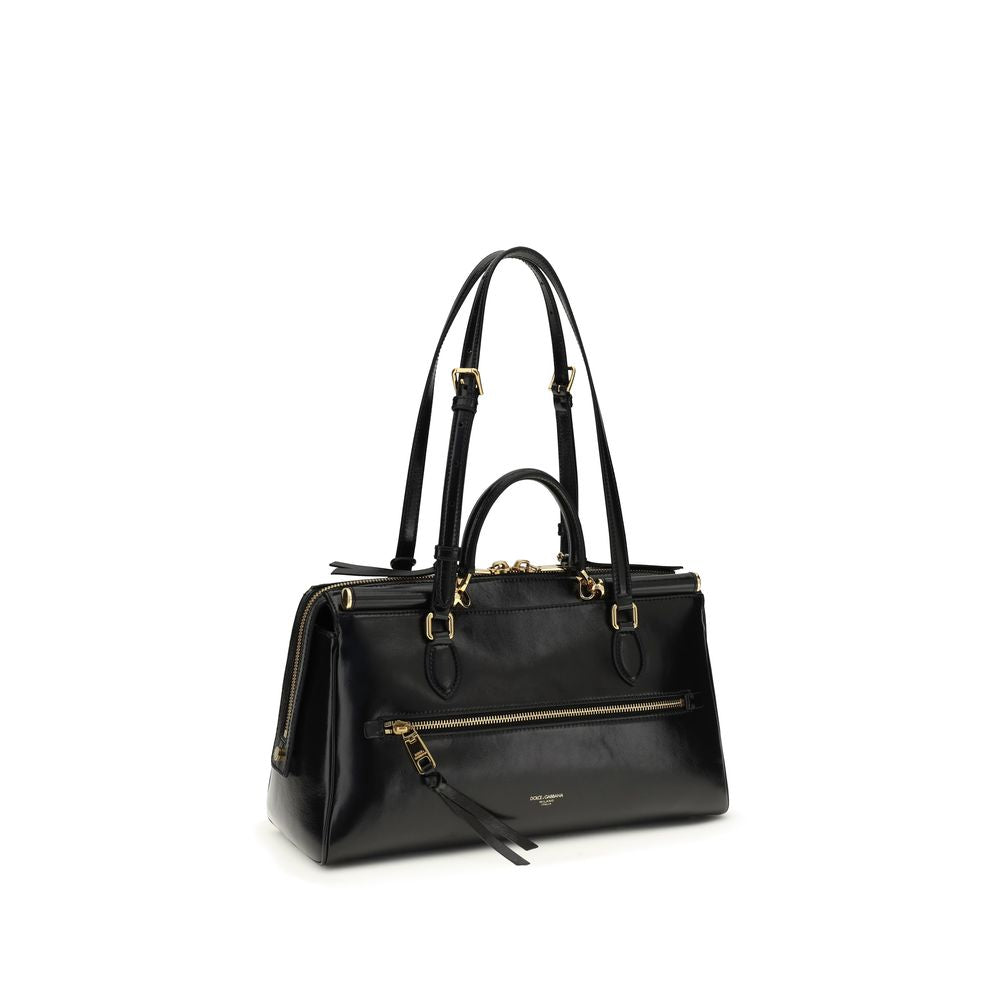 Dolce &amp; Gabbana Black Calf Leather Bos Taurus Shoulder Bag