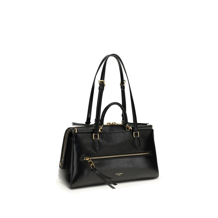 Dolce &amp; Gabbana Black Calf Leather Bos Taurus Shoulder Bag