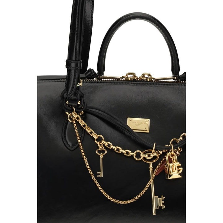 Dolce &amp; Gabbana Black Calf Leather Bos Taurus Shoulder Bag