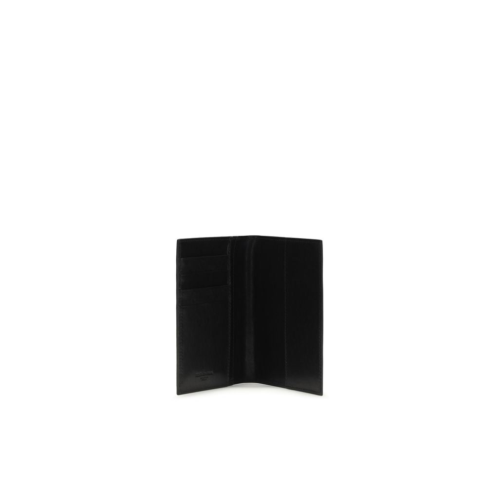 Dolce &amp; Gabbana Black Calf Leather Bos Taurus Wallet