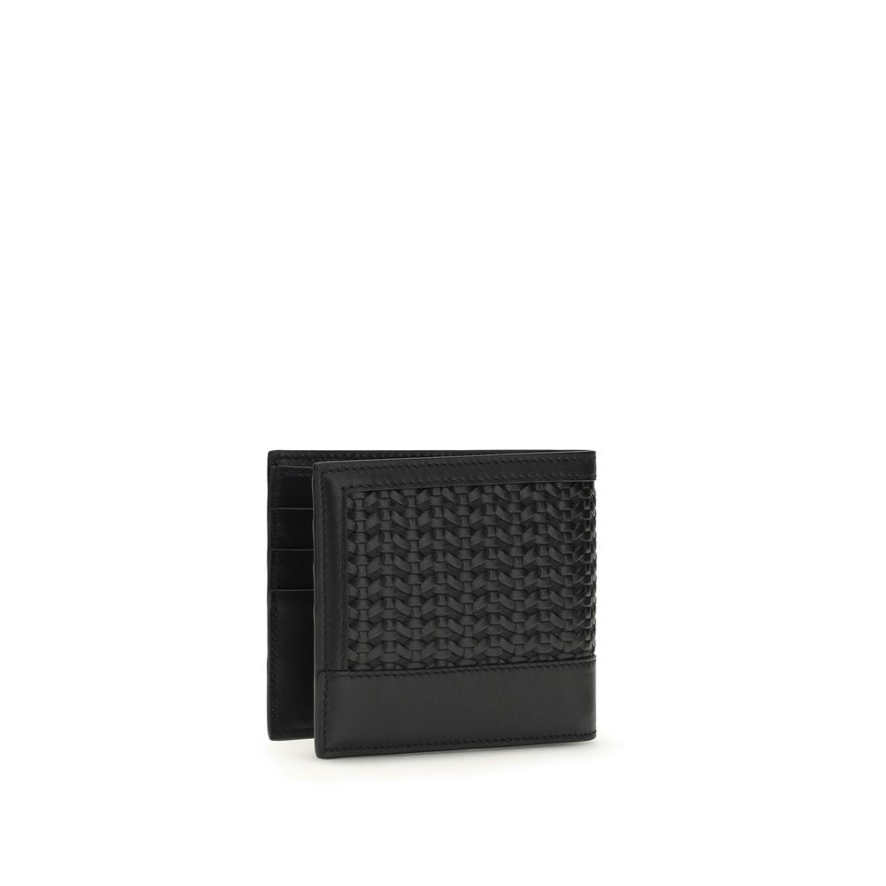 Dolce &amp; Gabbana Black Calf Leather Bos Taurus Wallet