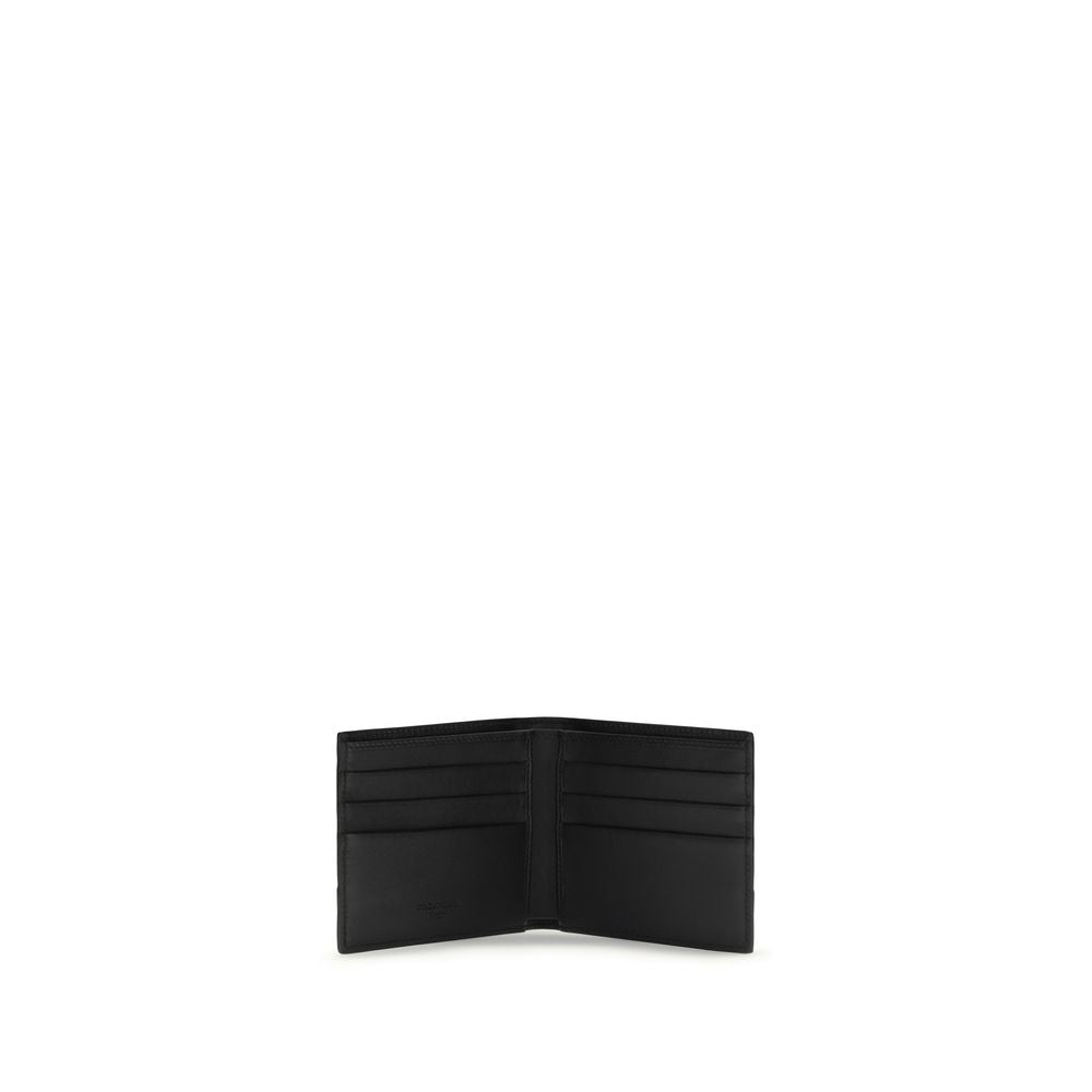 Dolce &amp; Gabbana Black Calf Leather Bos Taurus Wallet