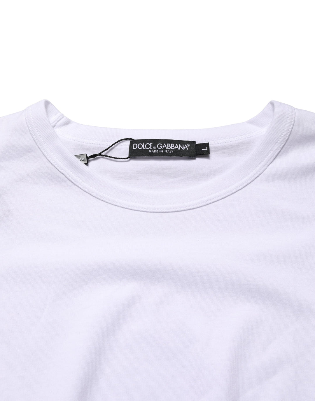 Dolce &amp; Gabbana White Cotton Short Sleeves Crew Neck T-shirt
