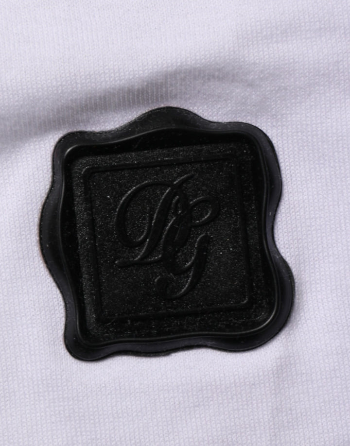 Dolce &amp; Gabbana White Logo Patch Cotton Crew Neck T-shirt