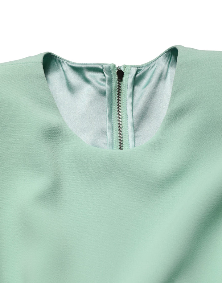 Dolce &amp; Gabbana Green Viscose Long Sleeves Long Gown Dress