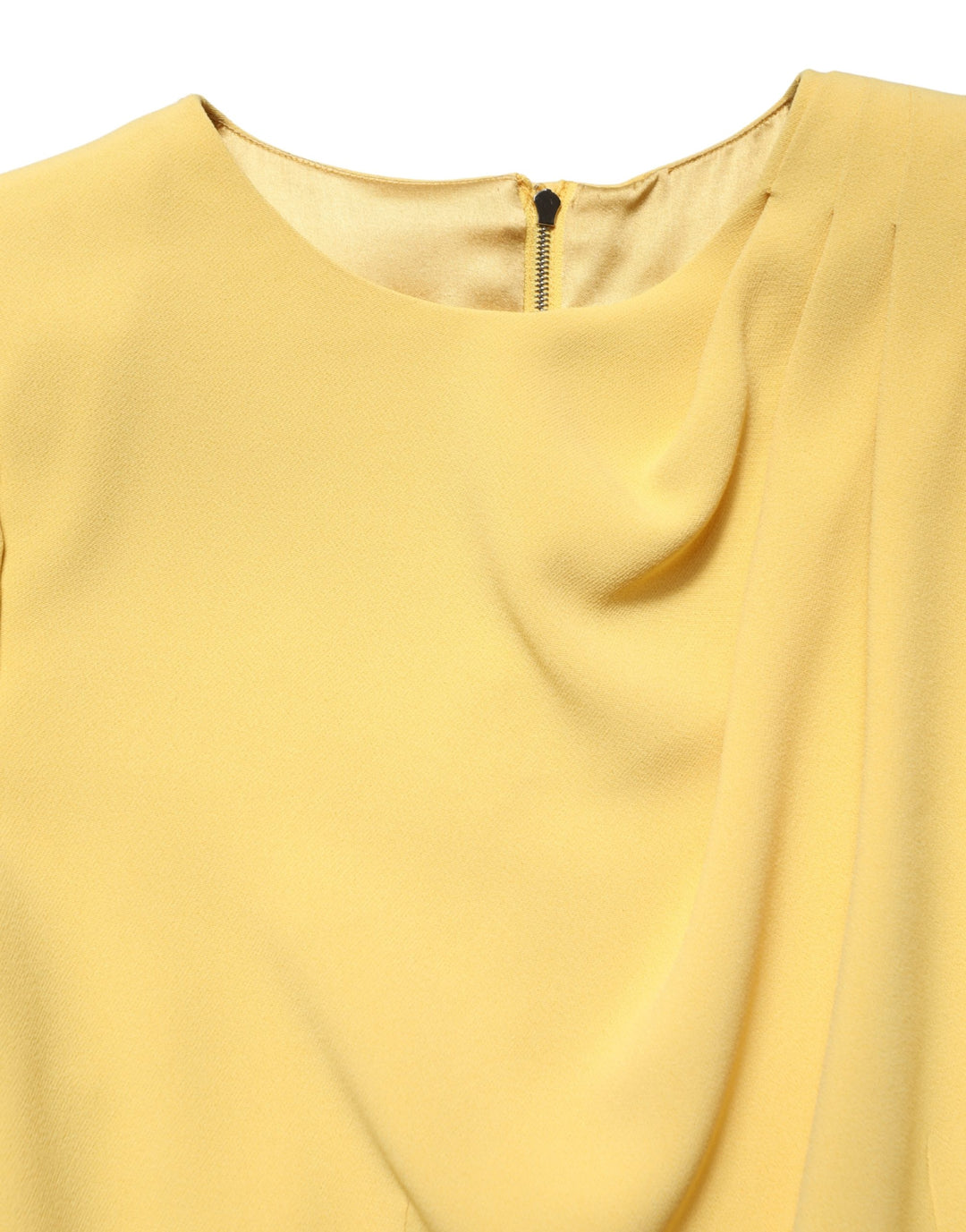 Dolce &amp; Gabbana Yellow Silk Long Sleeves Sheath Midi Dress