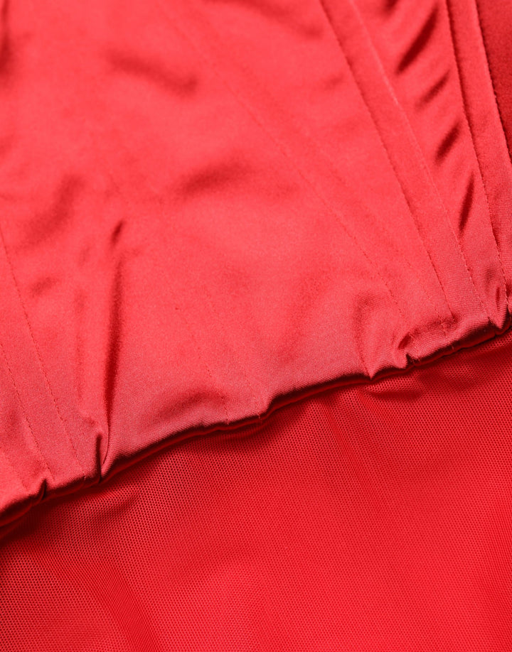 Dolce &amp; Gabbana Red Halter Corset Sleeveless Sheath  Dress