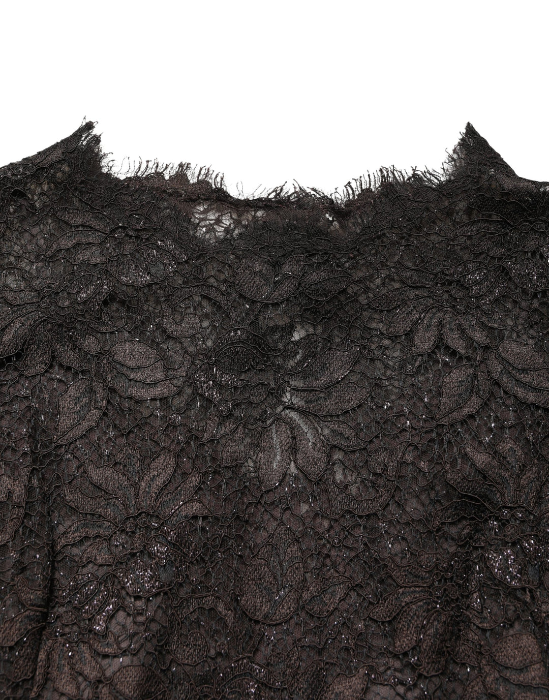 Dolce &amp; Gabbana Black Floral Lace Sheath Long Maxi Dress
