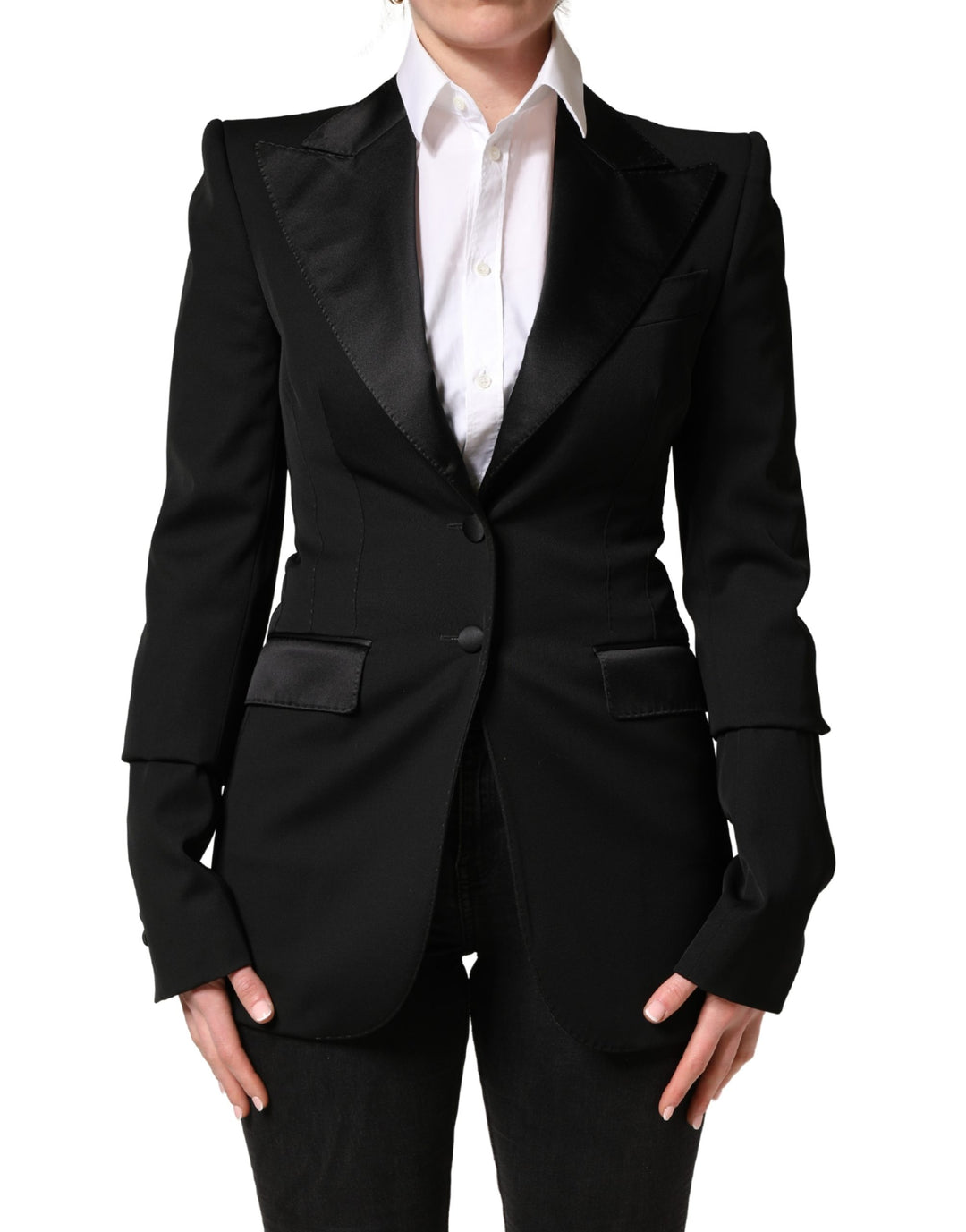 Dolce &amp; Gabbana Black Wool Single Breasted Blazer Jacket