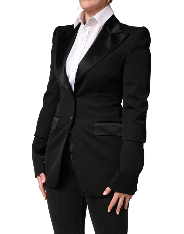 Dolce &amp; Gabbana Black Wool Single Breasted Blazer Jacket