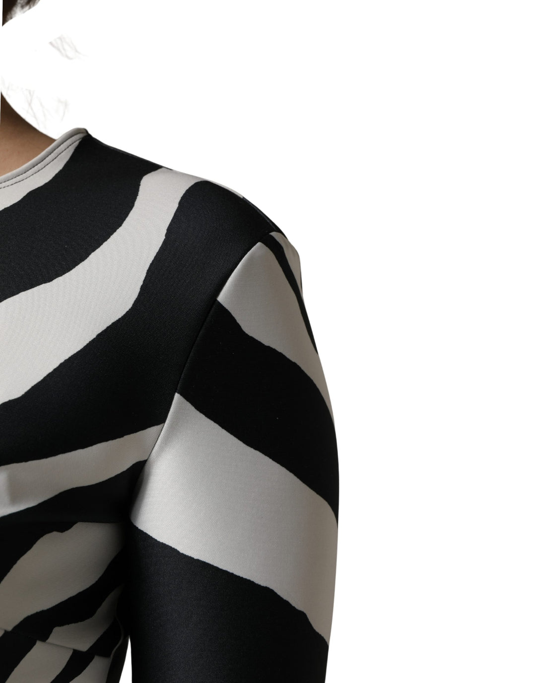 Dolce &amp; Gabbana Black White Polyester Zebra Pattern Jumpsuit