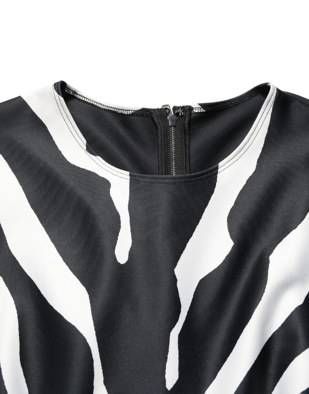 Dolce &amp; Gabbana Black White Polyester Zebra Pattern Jumpsuit