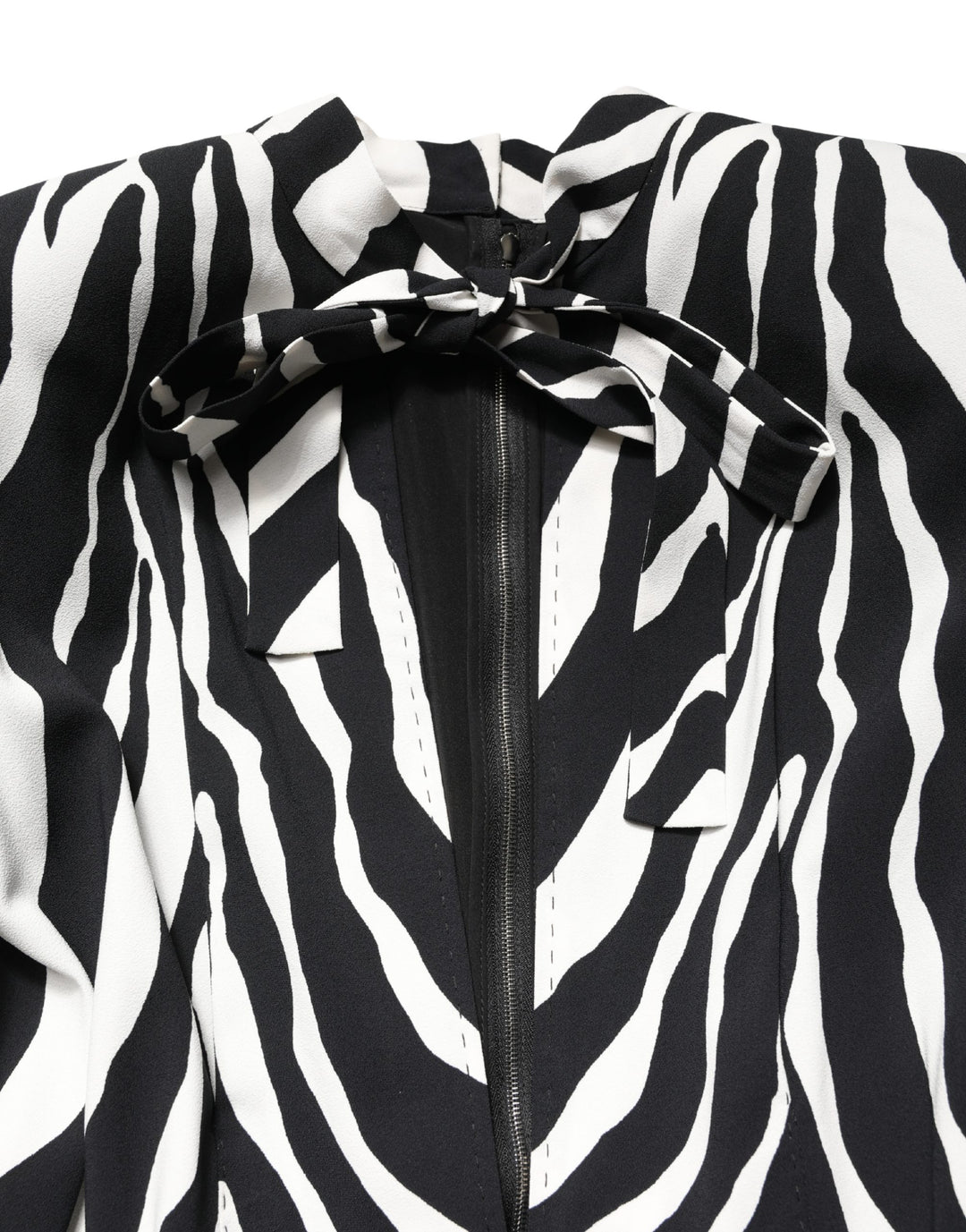 Dolce &amp; Gabbana Black White Viscose Zebra Pattern Jumpsuit