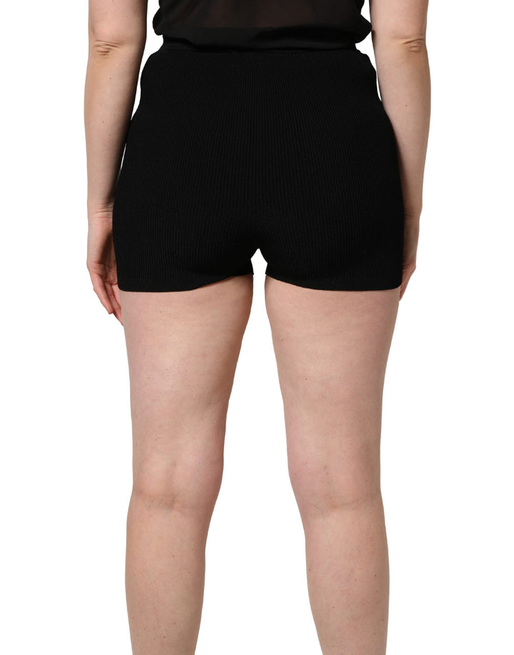 Dolce &amp; Gabbana Black Viscose High Waisted Hot Pants Shorts