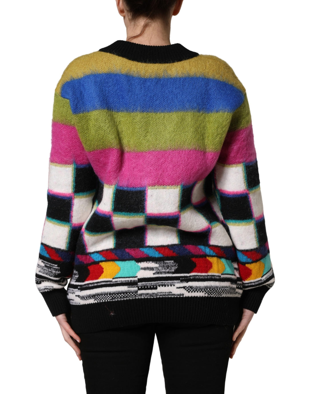 Dolce &amp; Gabbana Multicolor Stripes V-neck Pullover Sweater