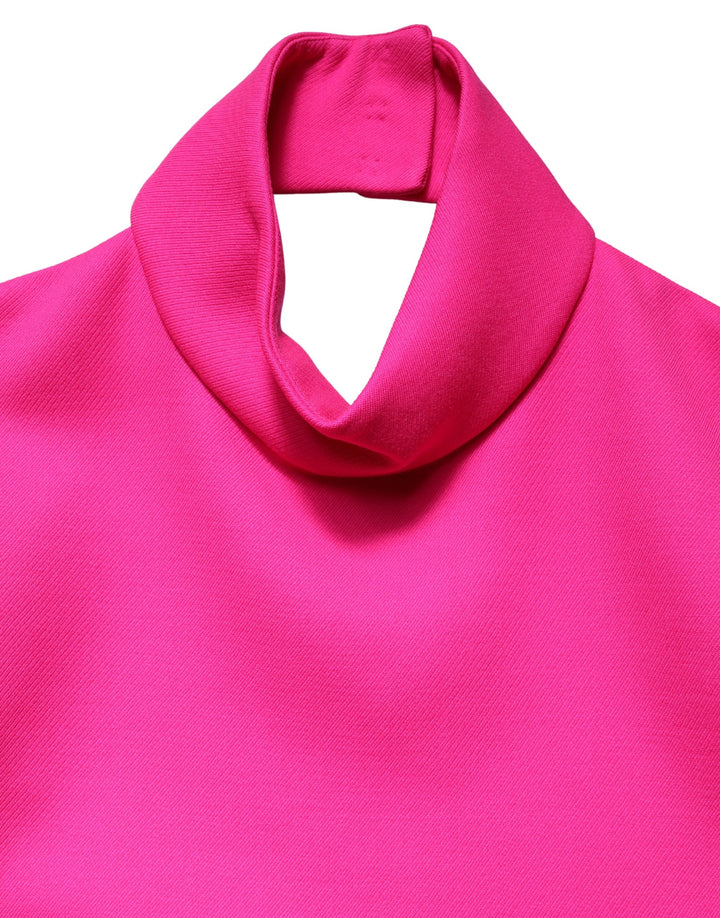 Dolce &amp; Gabbana Hot Pink Wool Backless Sleeveless Tank Top