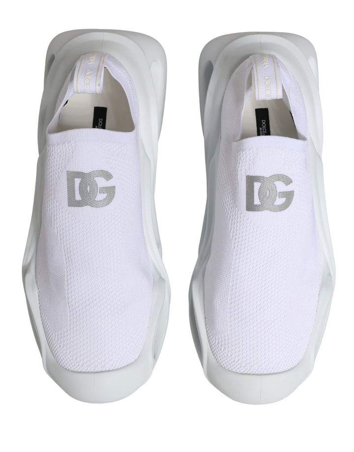 Dolce &amp; Gabbana White Slip On Wave Low Top Sneakers Shoes
