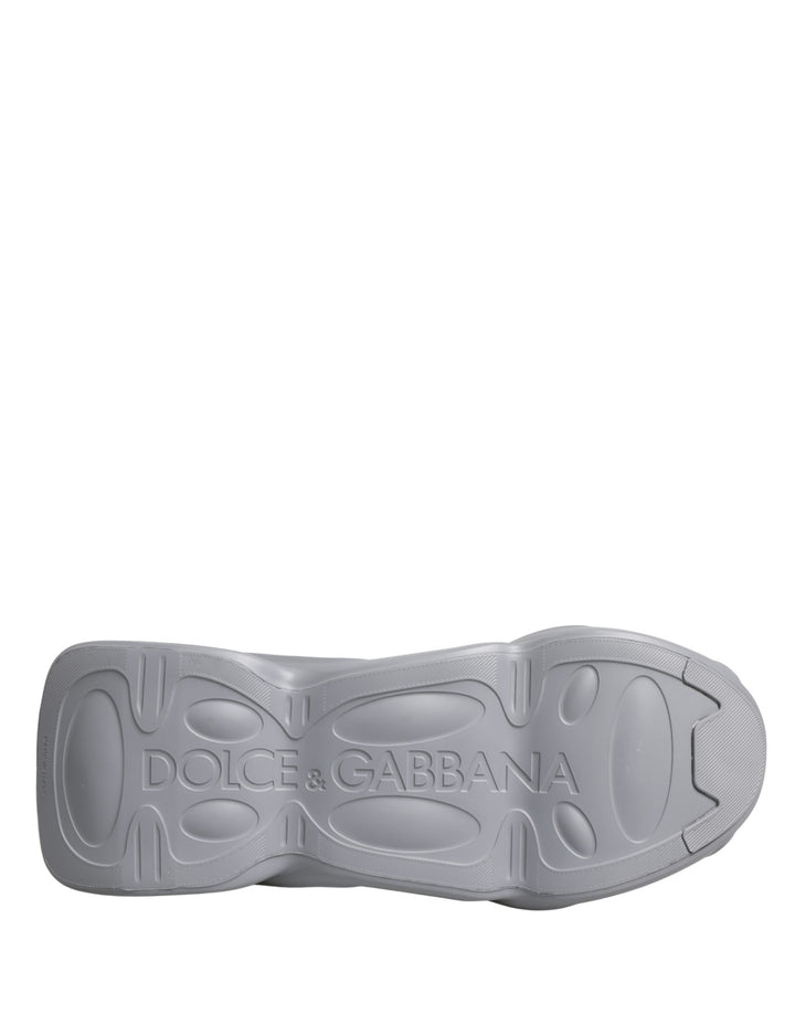 Dolce &amp; Gabbana Gray Slip On Wave Low Top Sneakers