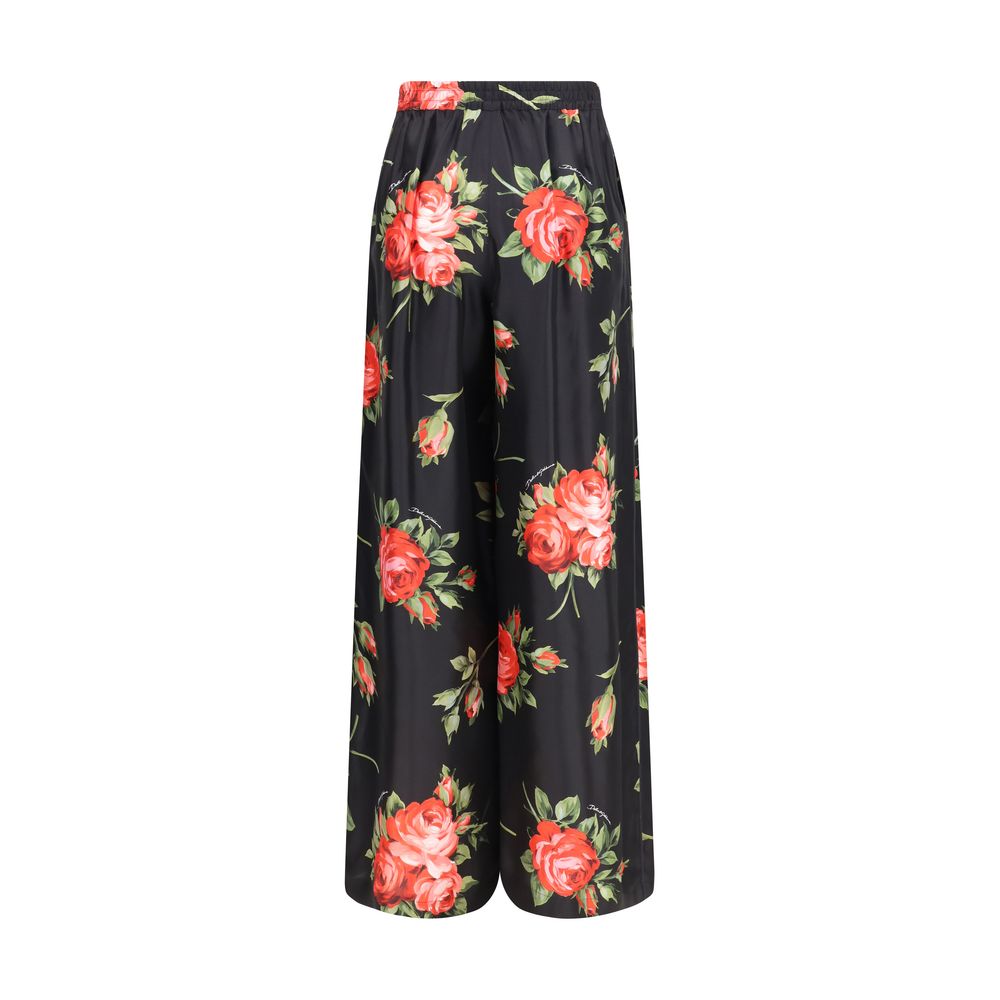Dolce &amp; Gabbana Multicolor Silk Casual Pants