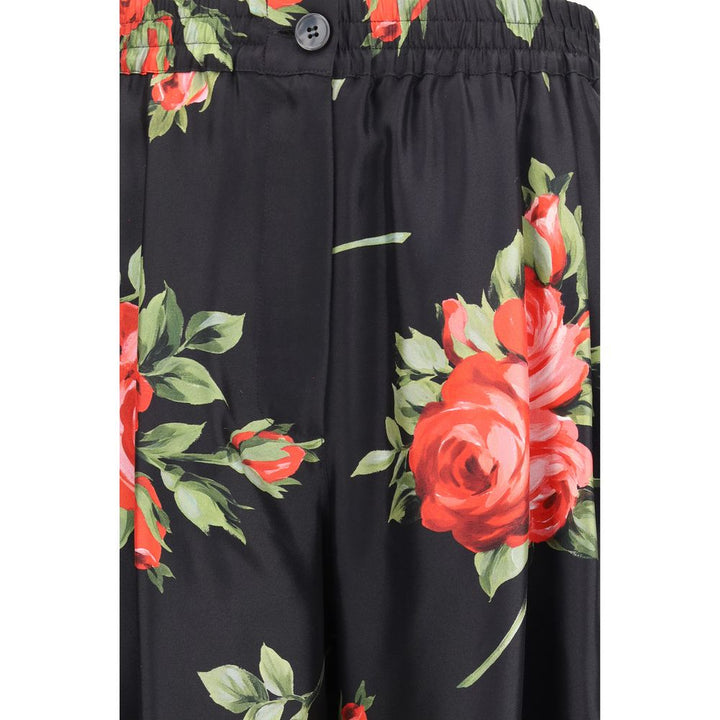 Dolce &amp; Gabbana Multicolor Silk Casual Pants