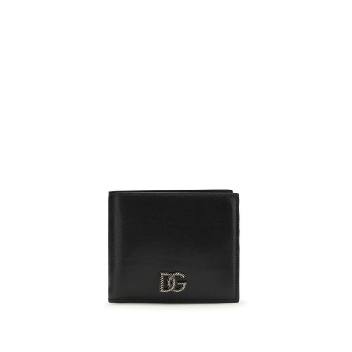 Dolce &amp; Gabbana Black Calf Leather Bos Taurus Wallet