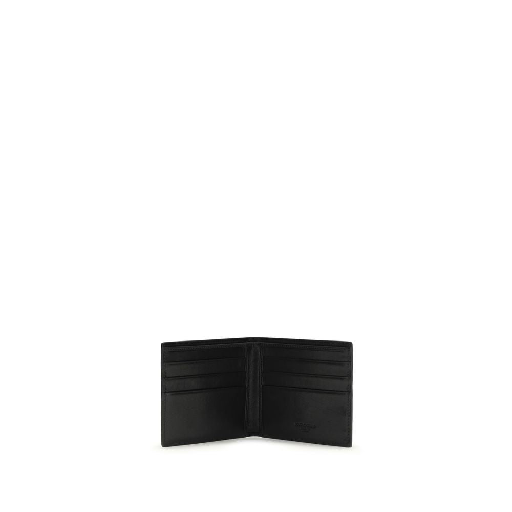 Dolce &amp; Gabbana Black Calf Leather Bos Taurus Wallet