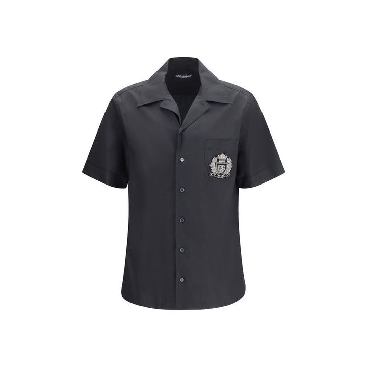 Dolce &amp; Gabbana Black Cotton Shortsleeve Shirt