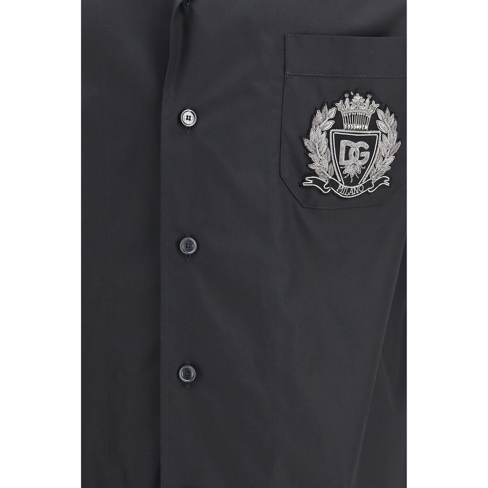Dolce &amp; Gabbana Black Cotton Shortsleeve Shirt