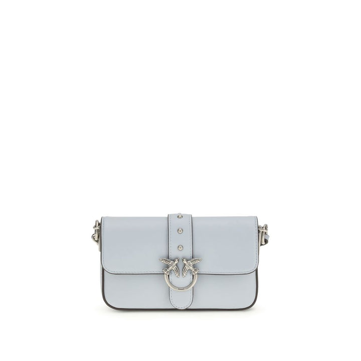 PINKO Blue Calf Leather Bos Taurus Shoulder Bag