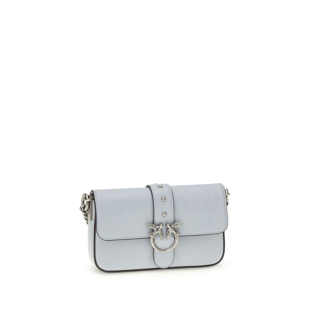 PINKO - Blue Calf Leather Bos Taurus Shoulder Bag